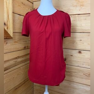 Babaton Red Short Sleeve Blouse